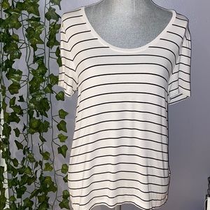 Woman's Target B&W Striped Short Sleeve Scoop Top